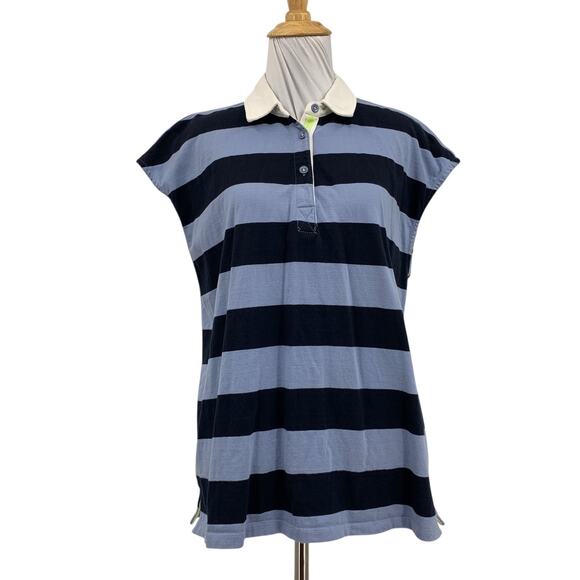 Maeve Tops - Maeve Top Women M Medium Multi Rugby Striped Cap Sleeve Polo Shirt Anthropologie